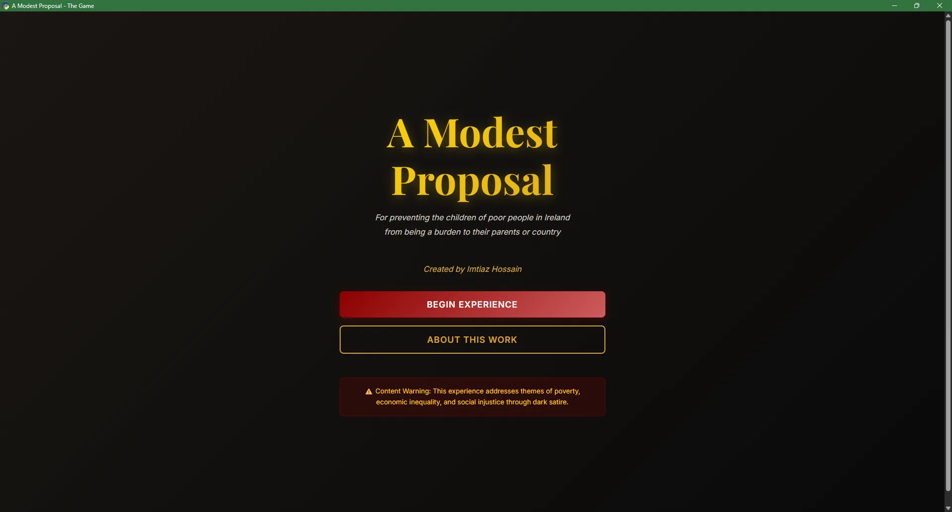 The Proposer's Dilemma interface